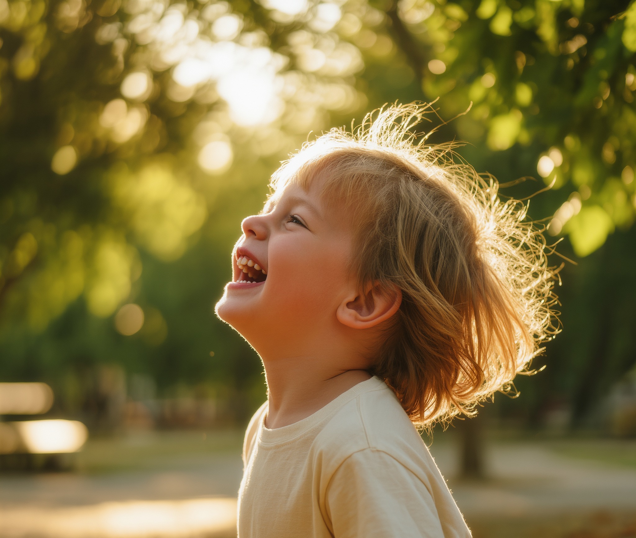 Rire d'enfant spontane
